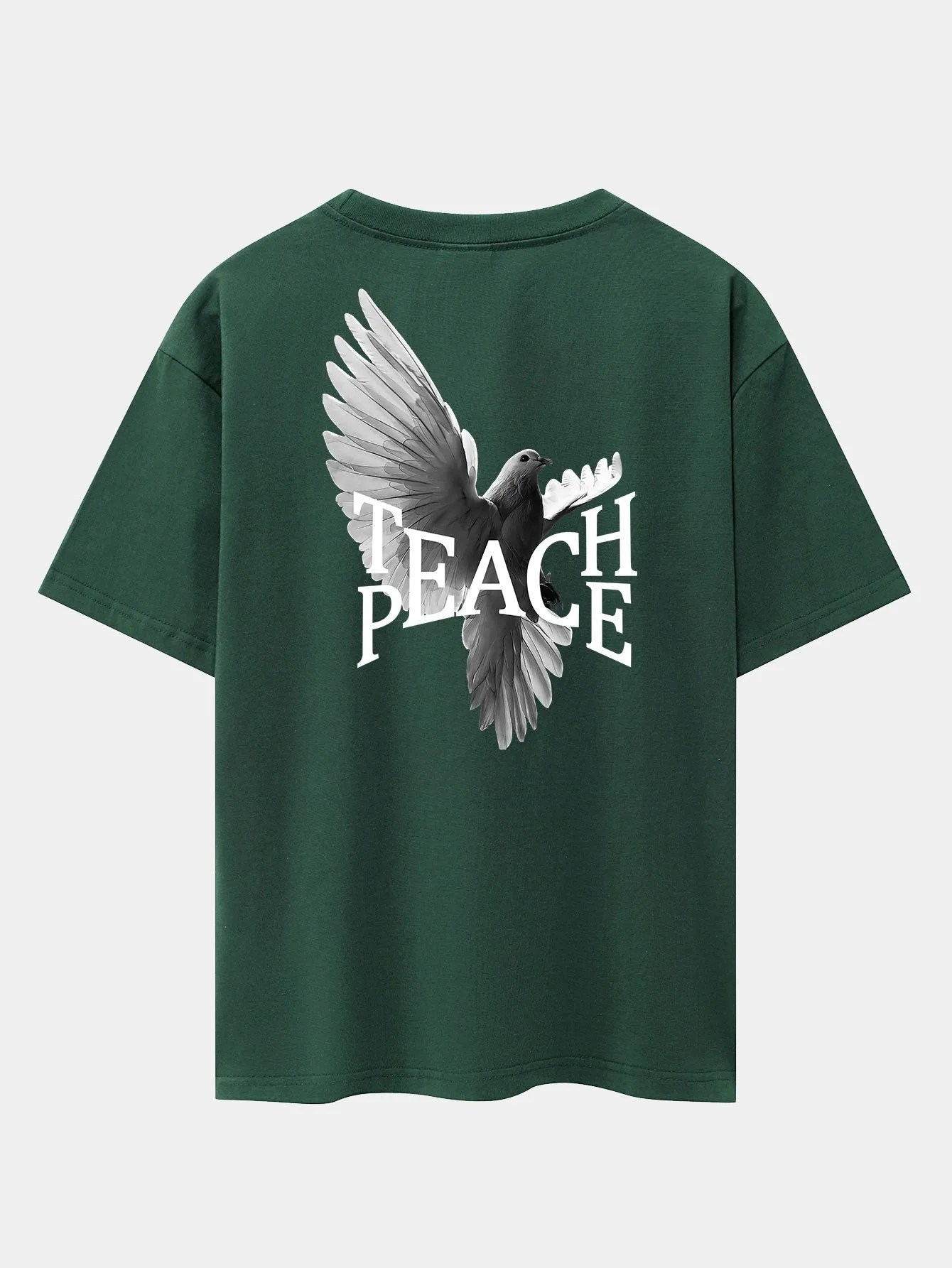 Pigeon Slogan Back Print Drop Shoulder Oversize T-Shirt sold by Hoooyi product image thumbnail 5
