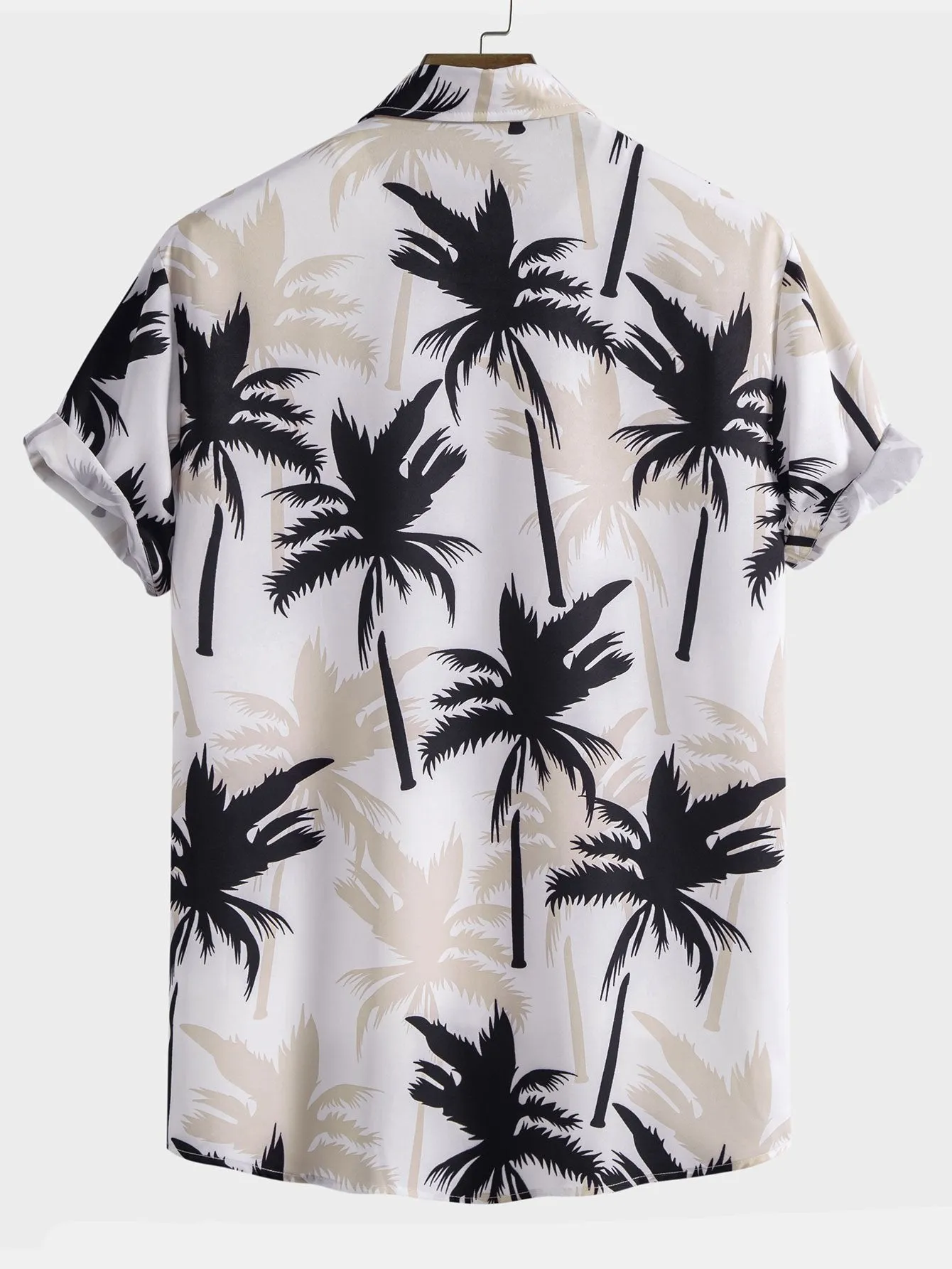 Palm Tree Print Button Up Shirt sold by Hoooyi product image thumbnail 4
