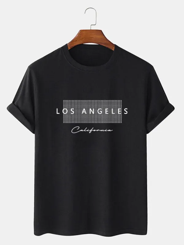 Los Angeles Checkered Print T-Shirt sold by Hoooyi