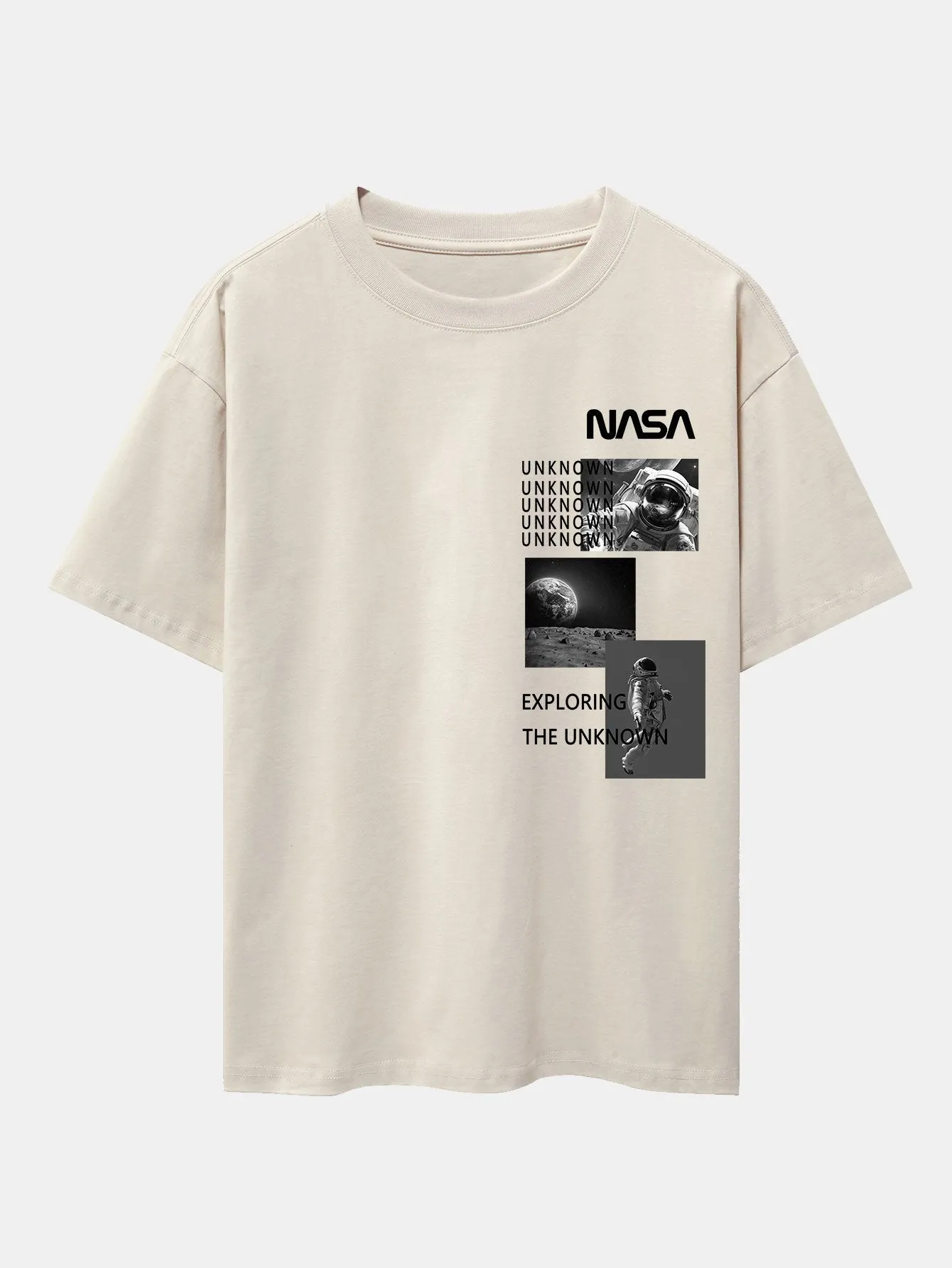 NASA Moon Landing Print Drop Shoulder Oversize T-Shirt sold by Hoooyi product image thumbnail 4