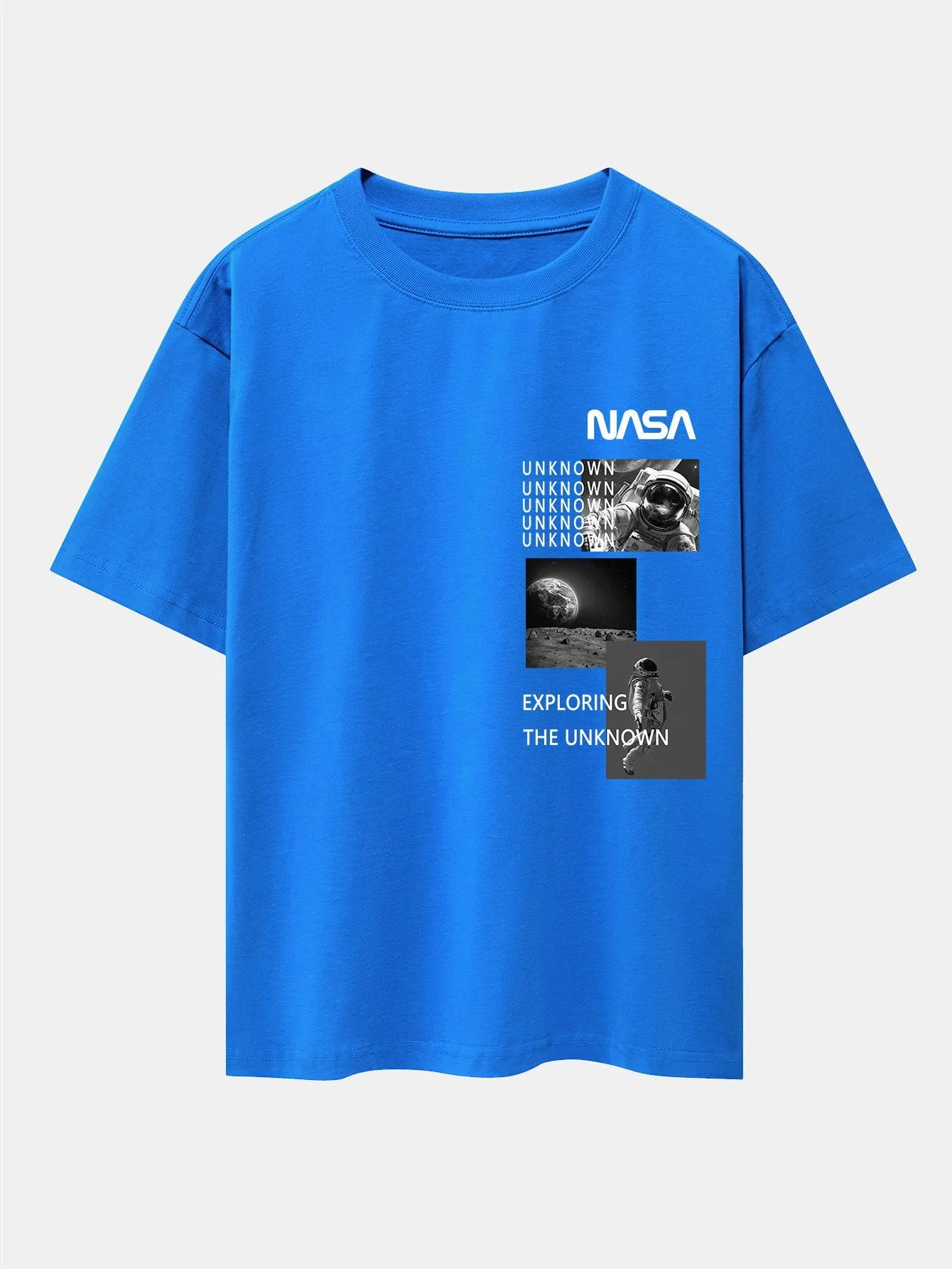 NASA Moon Landing Print Drop Shoulder Oversize T-Shirt sold by Hoooyi