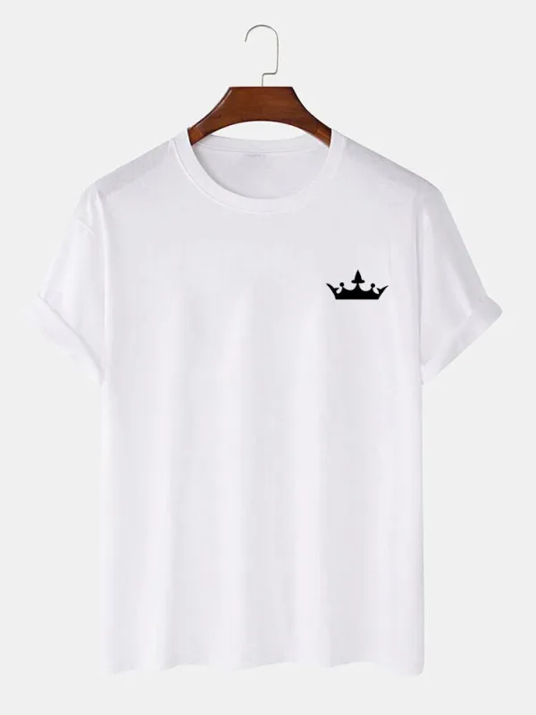 Crown Print T-Shirt sold by Hoooyi