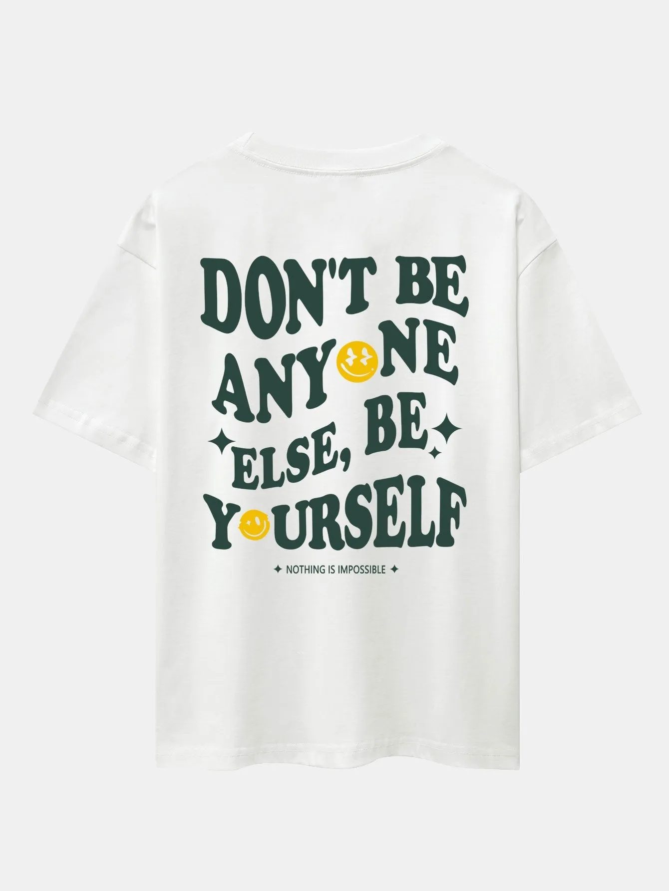 Slogan Back Print Drop Shoulder Oversize T-Shirt sold by Hoooyi