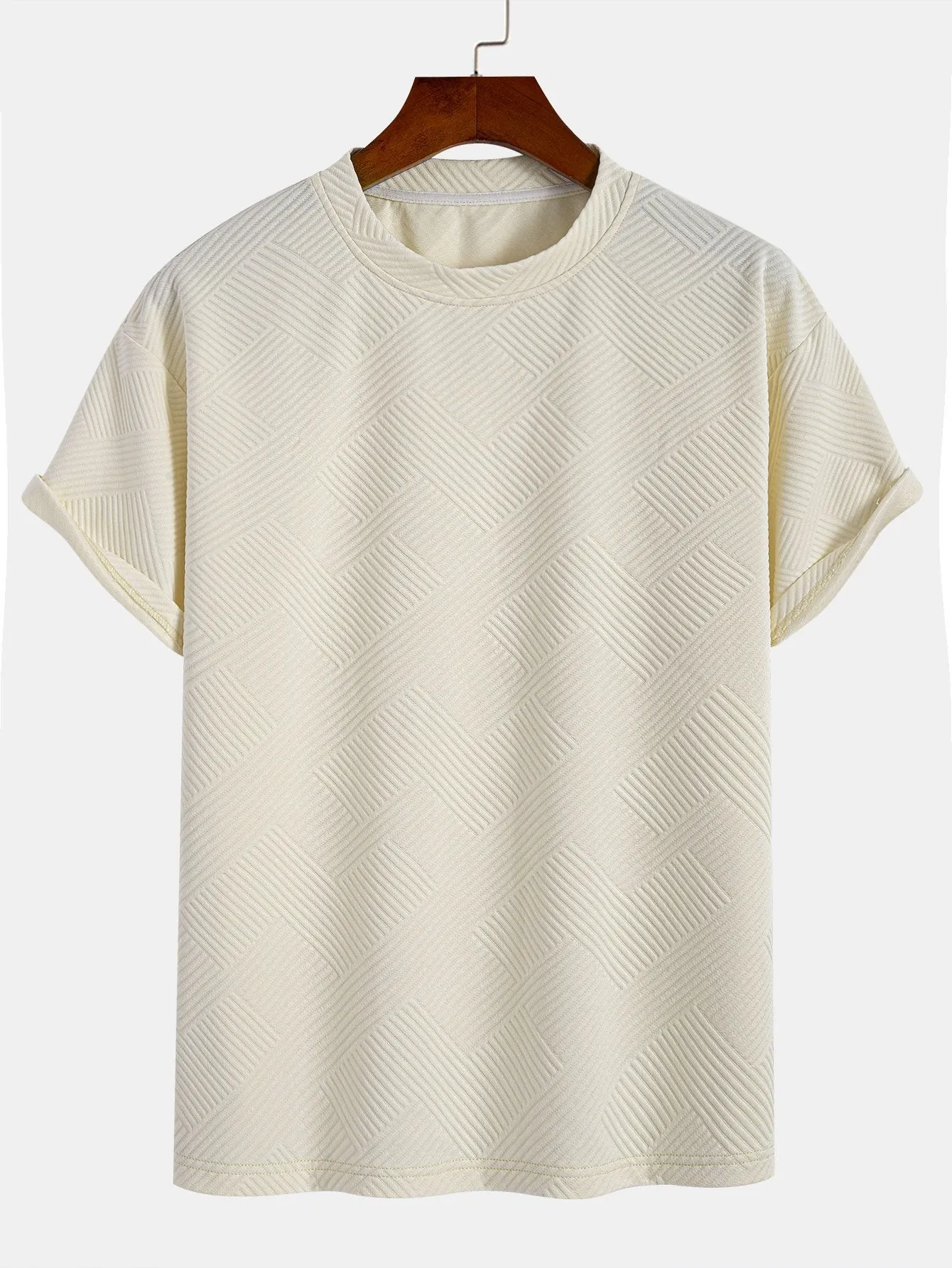 Oversize Stripe Jacquard T-Shirt sold by Hoooyi product image thumbnail 5