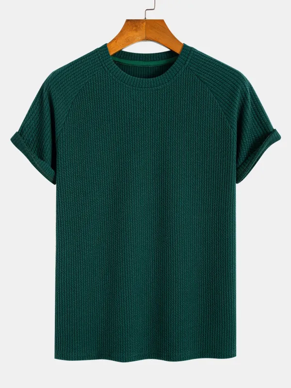 Muscle Fit Ribbed Raglan Sleeve T-Shirt sold by Hoooyi