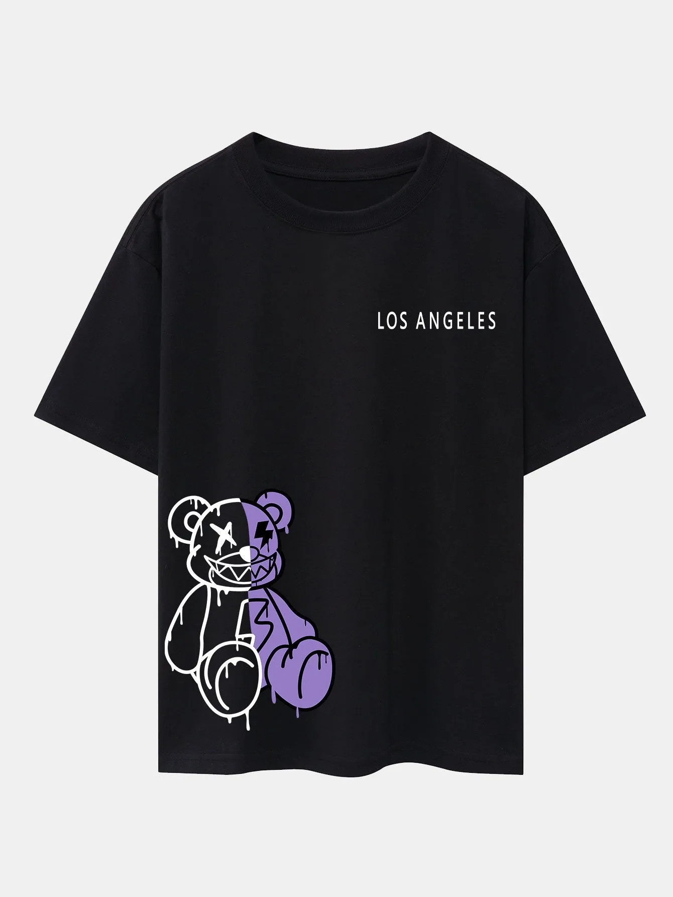 Los Angeles Dissolving Bear Print Oversize T-Shirt & Shorts sold by Hoooyi product image thumbnail 2
