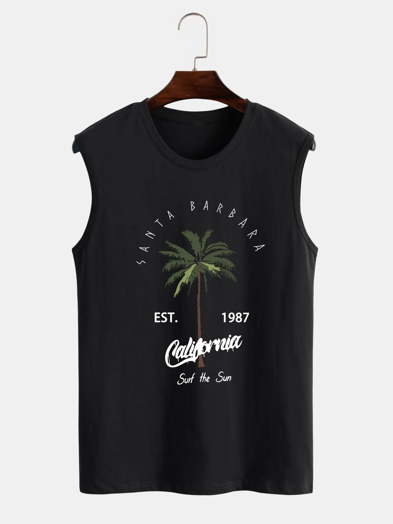California Palm Tree Print Tank Top sold by Hoooyi product image thumbnail 2
