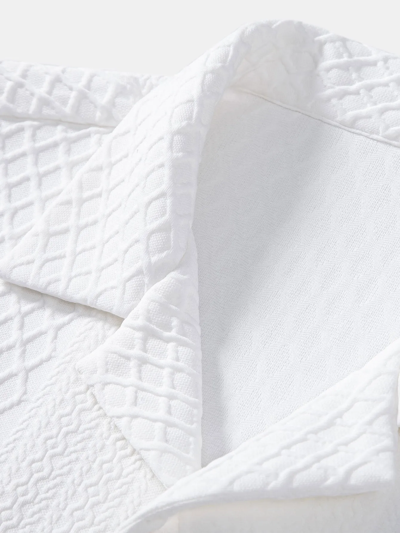 Rhombus Geometric Jacquard Textured Cuban Shirt sold by Hoooyi product image thumbnail 5