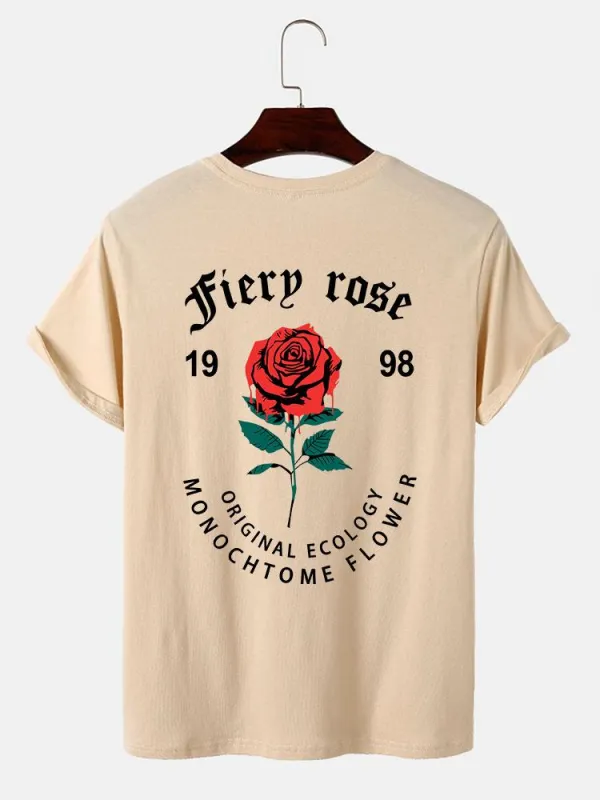 Dissolving Rose Slogan Print T-Shirt sold by Hoooyi