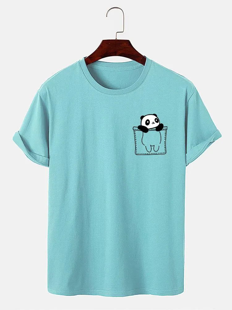Pocket Panda Print T-Shirt sold by Hoooyi product image thumbnail 5