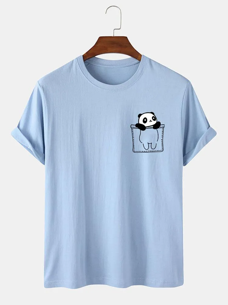 Pocket Panda Print T-Shirt sold by Hoooyi
