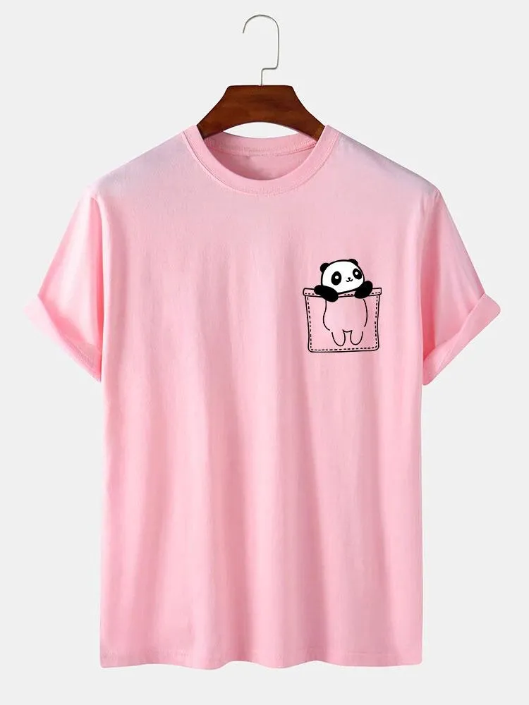 Pocket Panda Print T-Shirt sold by Hoooyi product image thumbnail 4
