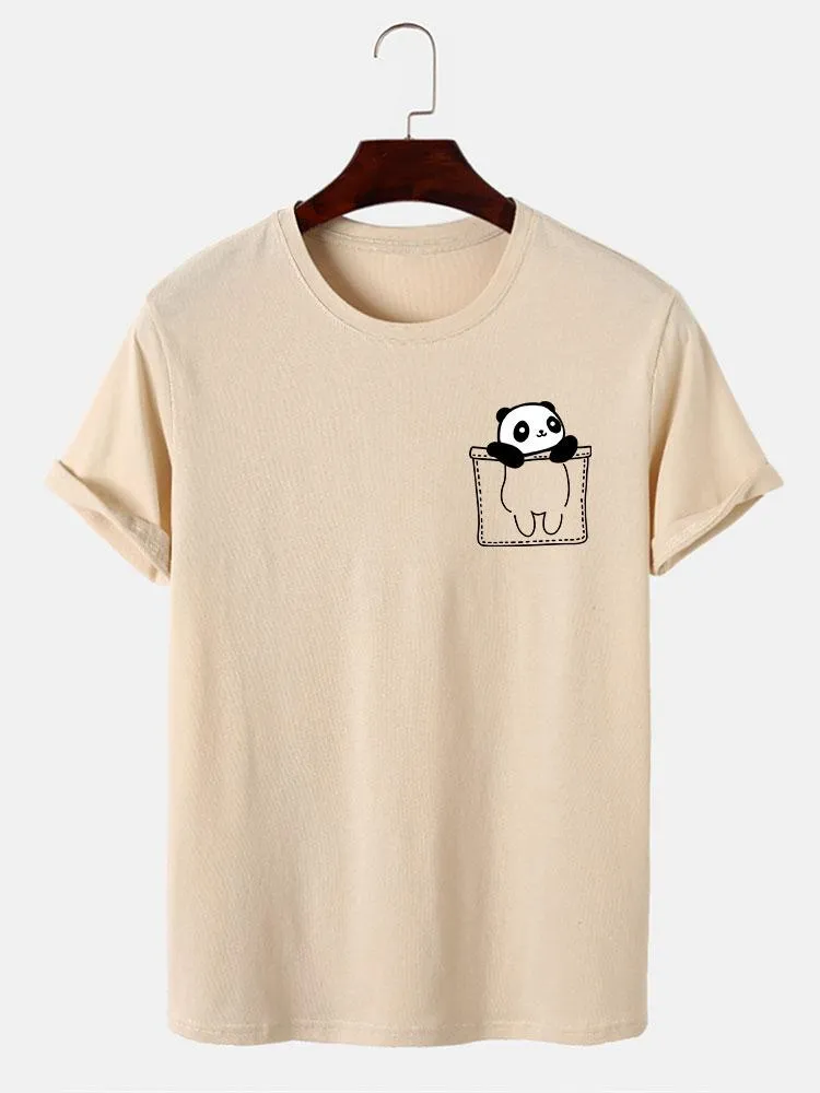 Pocket Panda Print T-Shirt sold by Hoooyi product image thumbnail 2
