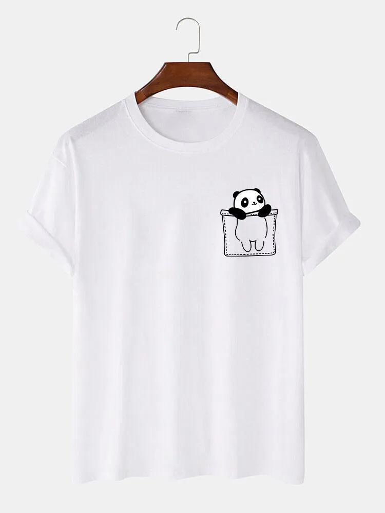 Pocket Panda Print T-Shirt sold by Hoooyi product image thumbnail 3
