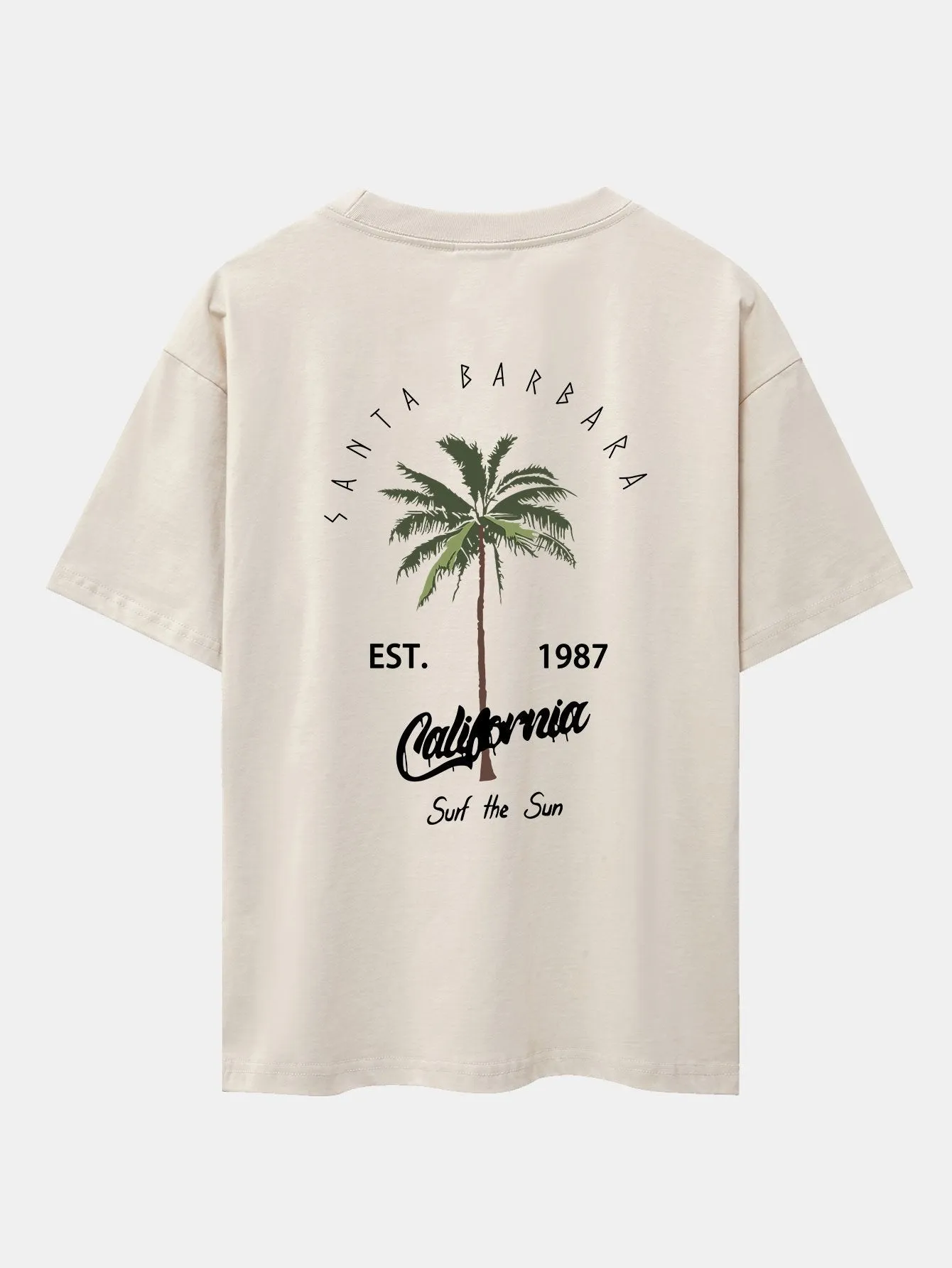 California Palm Tree Print Drop Shoulder Oversize T-Shirt sold by Hoooyi product image thumbnail 5