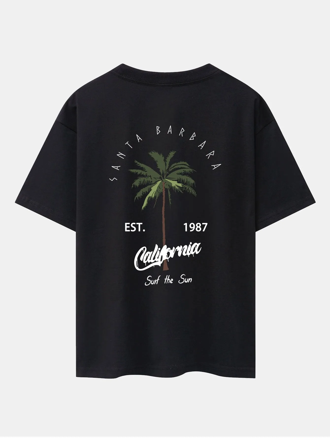 California Palm Tree Print Drop Shoulder Oversize T-Shirt sold by Hoooyi product image thumbnail 3
