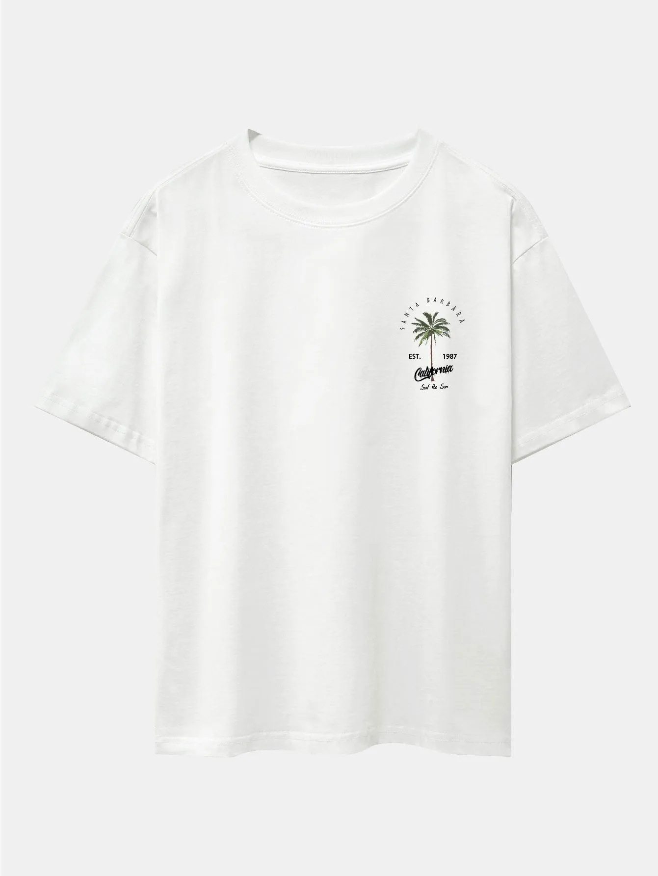 California Palm Tree Print Drop Shoulder Oversize T-Shirt sold by Hoooyi product image thumbnail 2