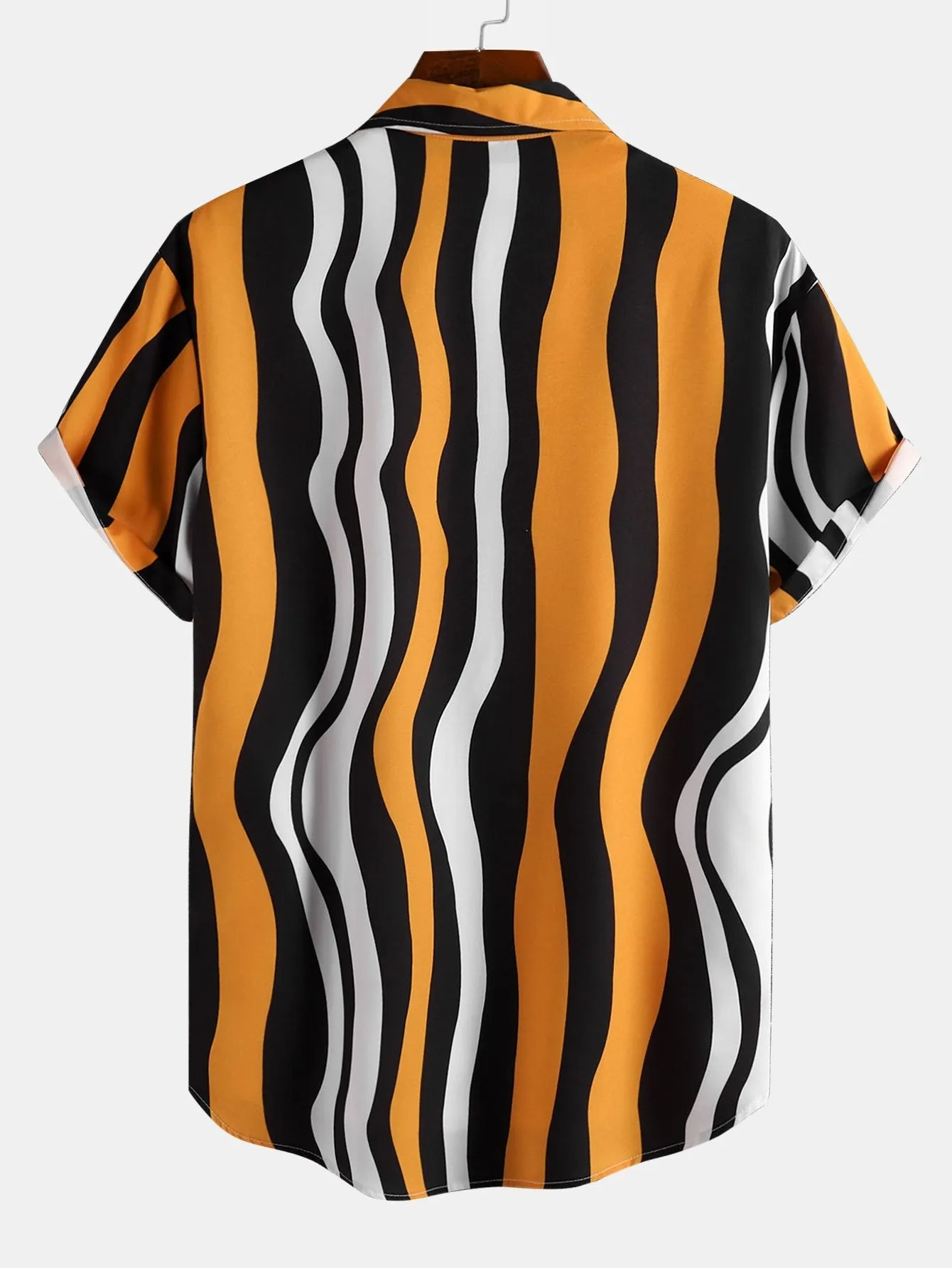 Wavy Print Button Up Shirt & Swim Shorts sold by Hoooyi product image thumbnail 4