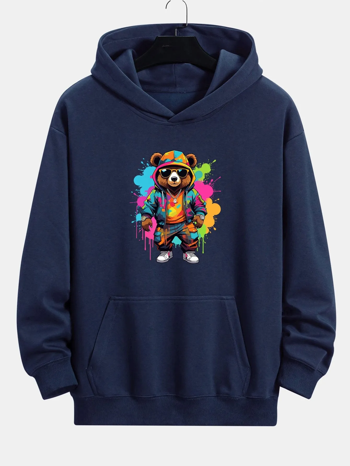 Ink Bear Print Relax Fit Hoodie sold by Hoooyi product image thumbnail 4