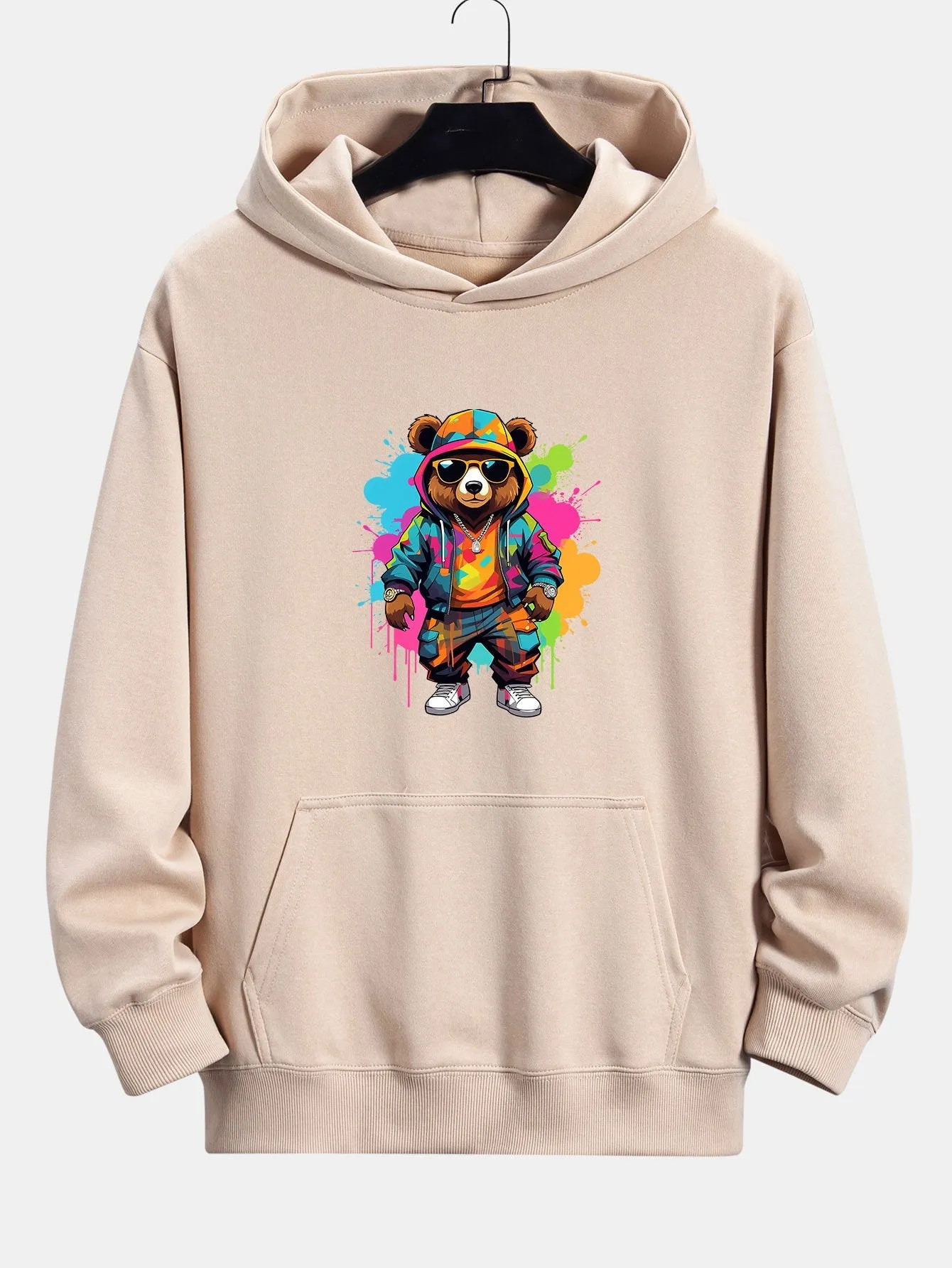 Ink Bear Print Relax Fit Hoodie sold by Hoooyi product image thumbnail 5