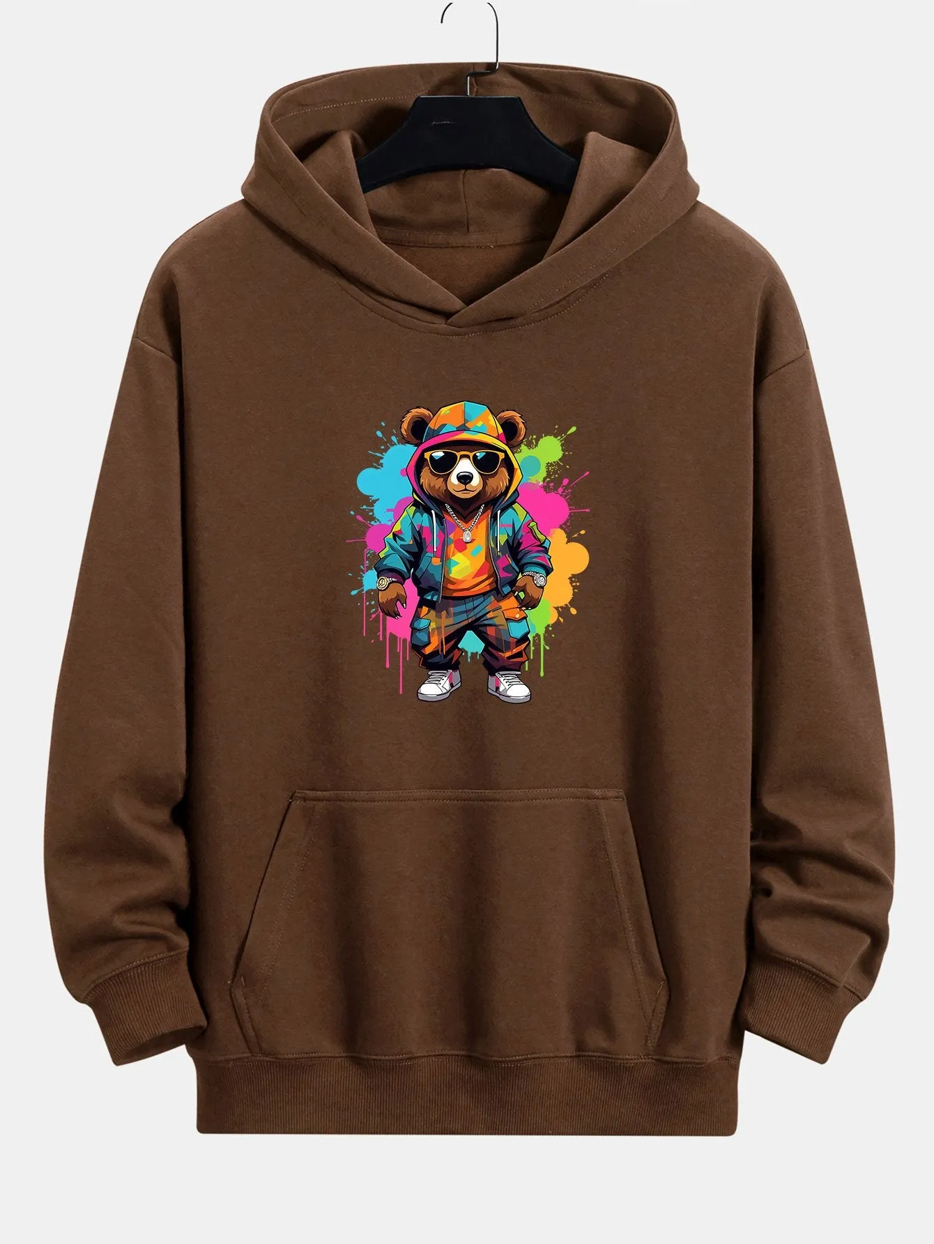 Ink Bear Print Relax Fit Hoodie sold by Hoooyi product image thumbnail 3