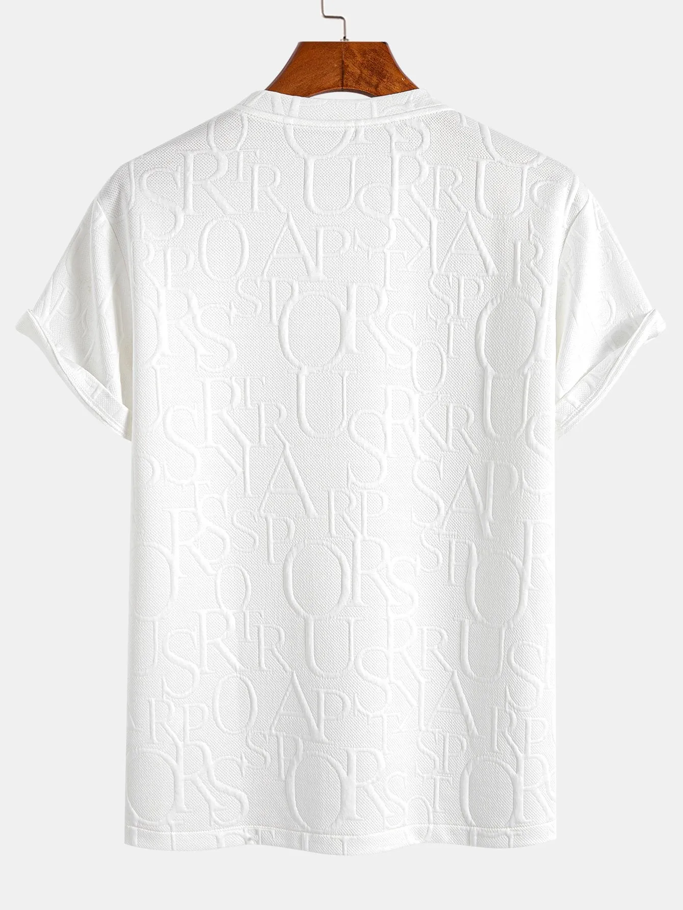 Short Sleeve Letter Jacquard T-Shirt sold by Hoooyi product image thumbnail 2