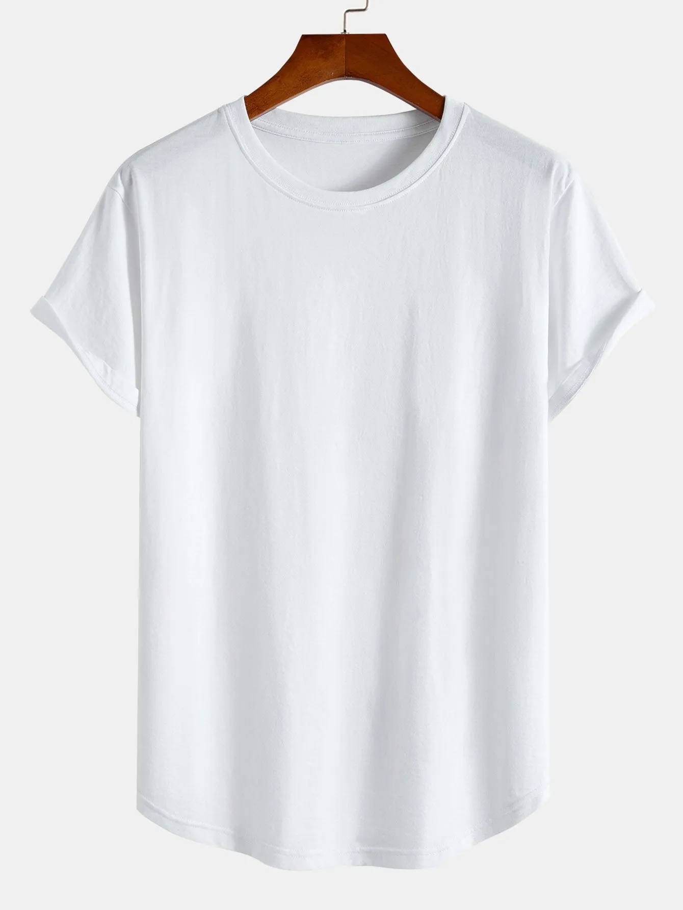 Slogan Back Print Cotton Arc Hem T-Shirt sold by Hoooyi product image thumbnail 4