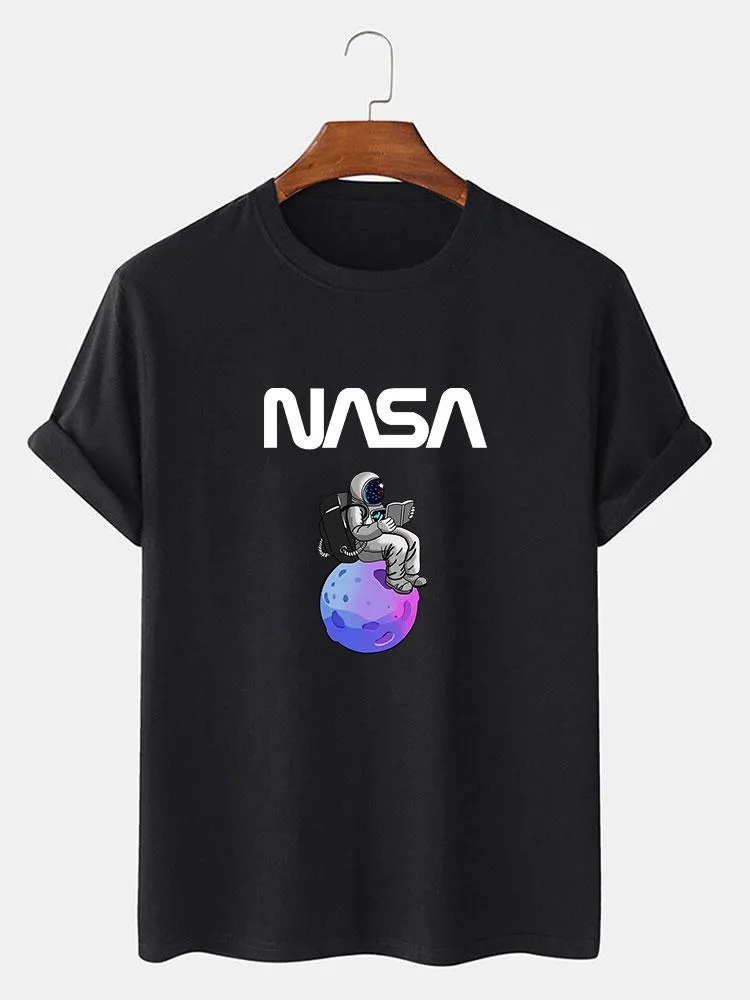 Astronaut Reading Book Print T-Shirt sold by Hoooyi