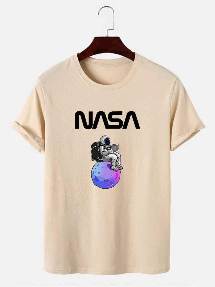 Astronaut Reading Book Print T-Shirt sold by Hoooyi product image thumbnail 3