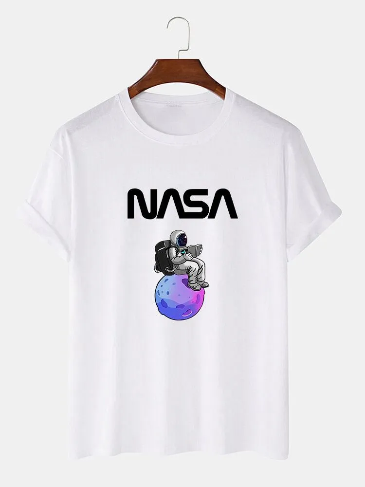 Astronaut Reading Book Print T-Shirt sold by Hoooyi product image thumbnail 2