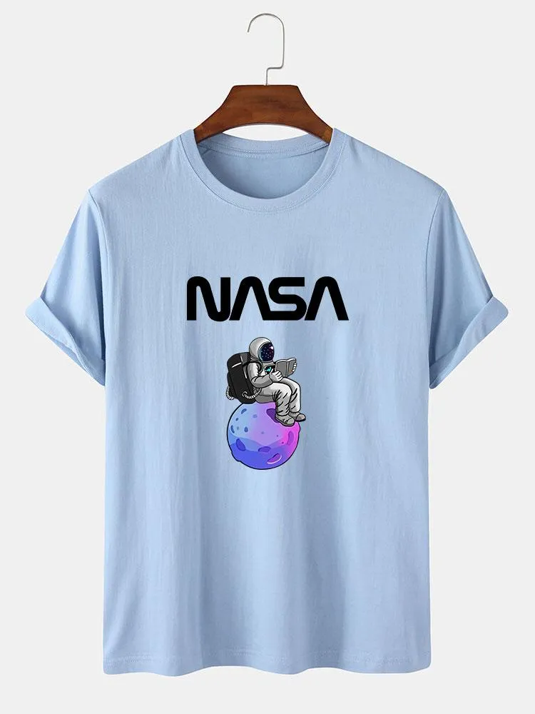 Astronaut Reading Book Print T-Shirt sold by Hoooyi product image thumbnail 4