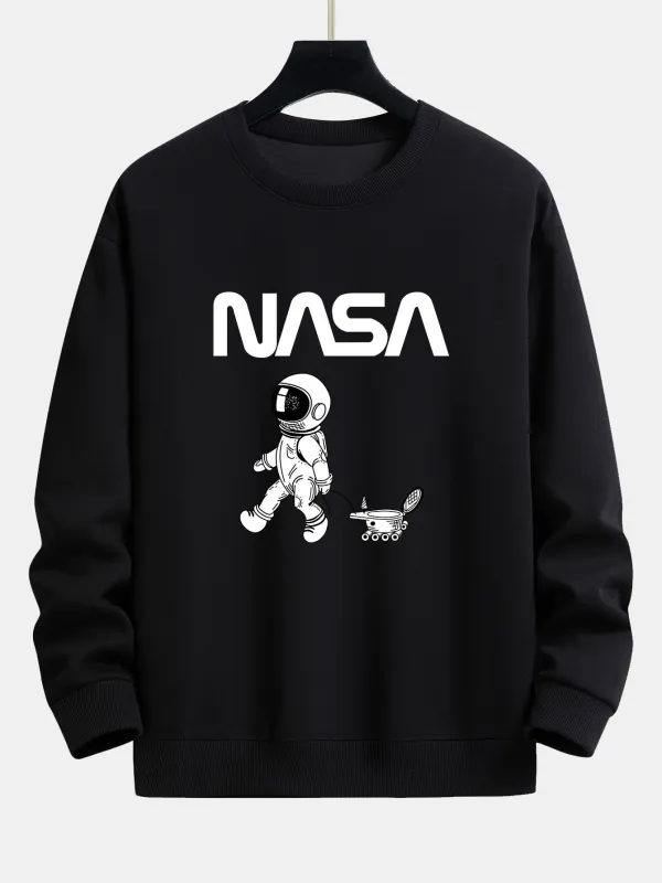 NASA Astronaut Print Relax Fit Sweatshirt made by Hoooyi