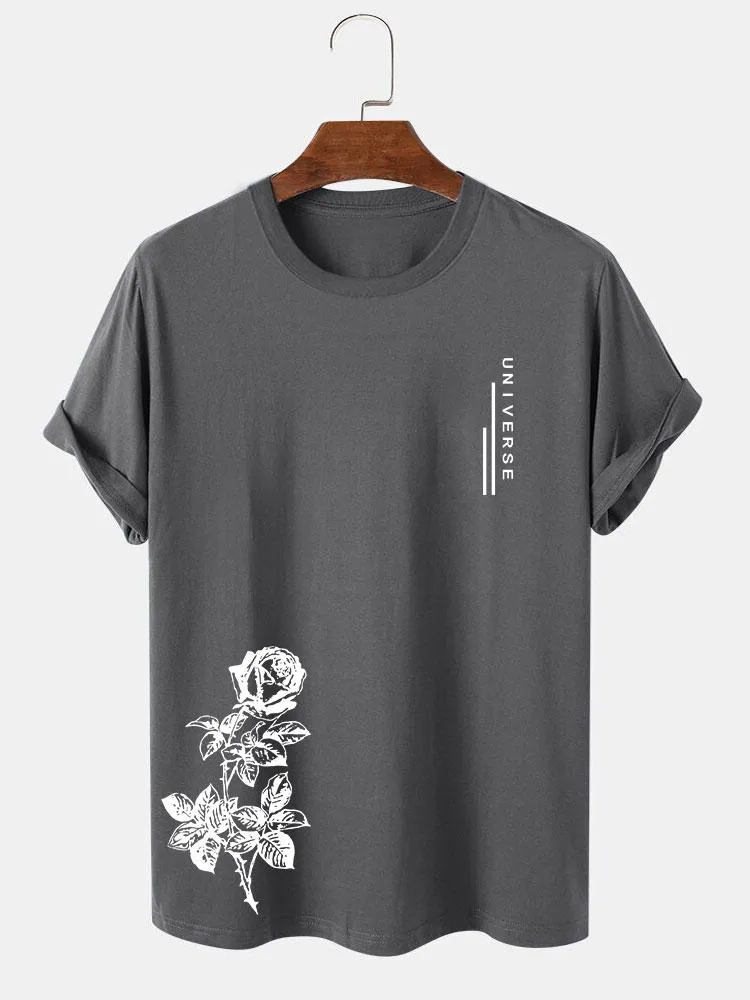 Rose Slogan Print T-Shirt sold by Hoooyi product image thumbnail 2