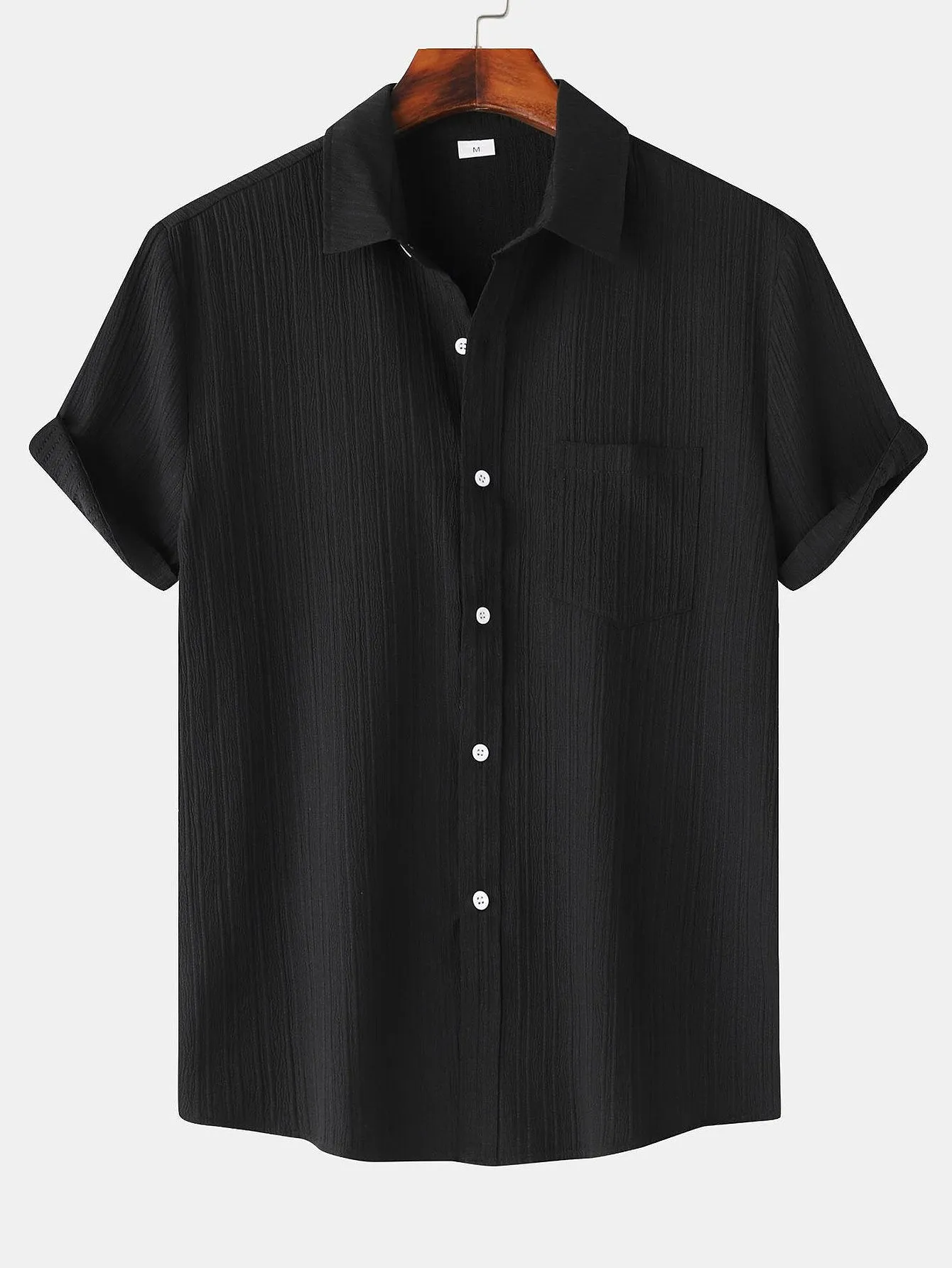 Textured Button Up Shirt sold by Hoooyi product image thumbnail 3