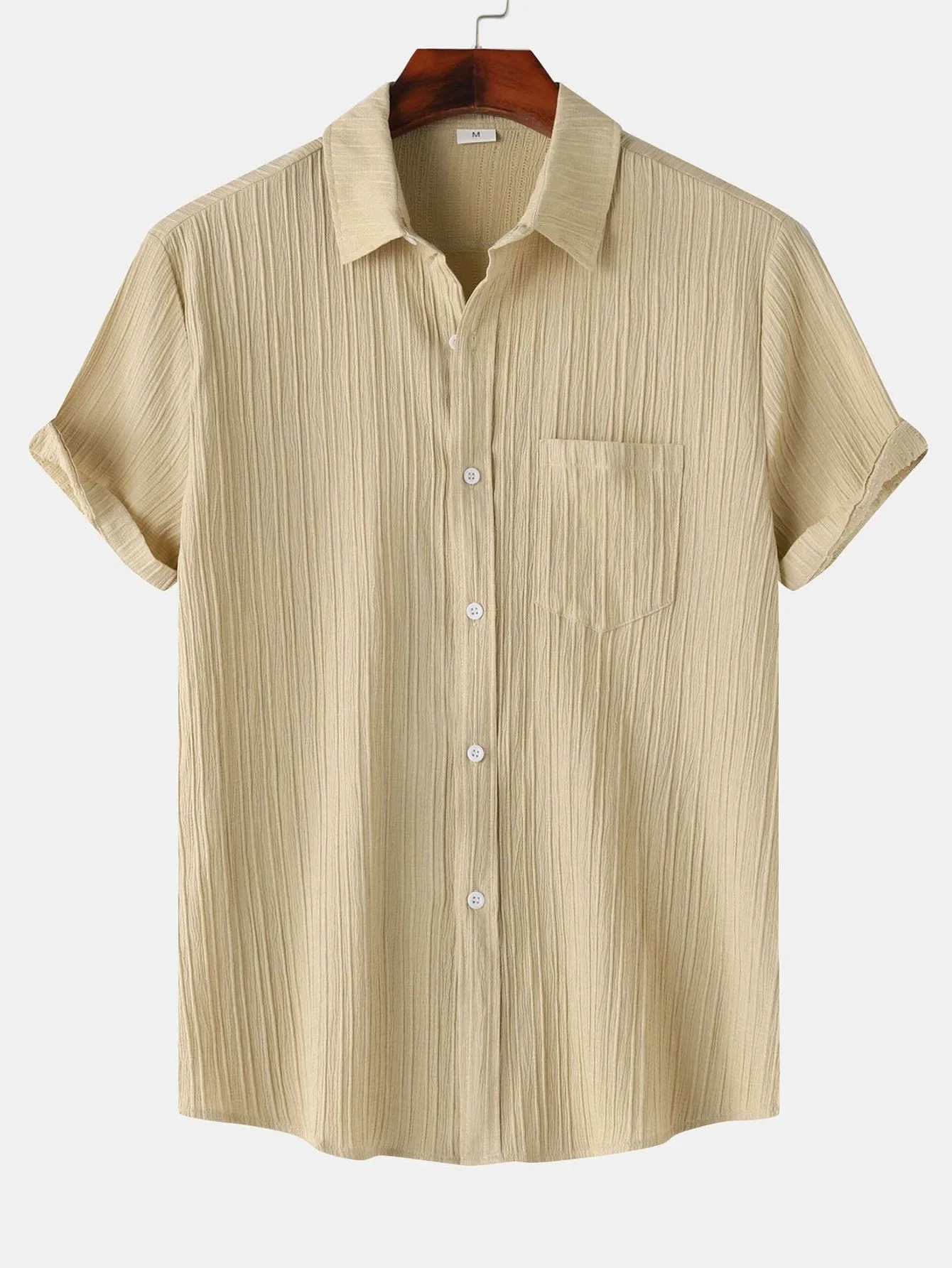 Textured Button Up Shirt sold by Hoooyi product image thumbnail 4