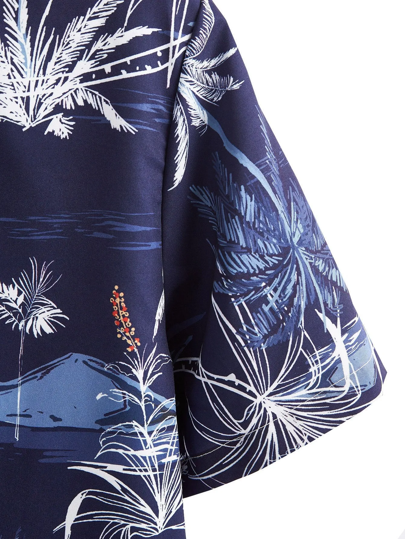 Palm Tree Print Button Up Shirt sold by Hoooyi product image thumbnail 4
