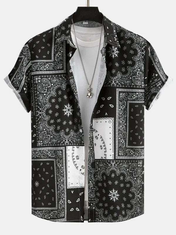 Paisley Print Button Up Shirt #Random Pattern Design# sold by Hoooyi