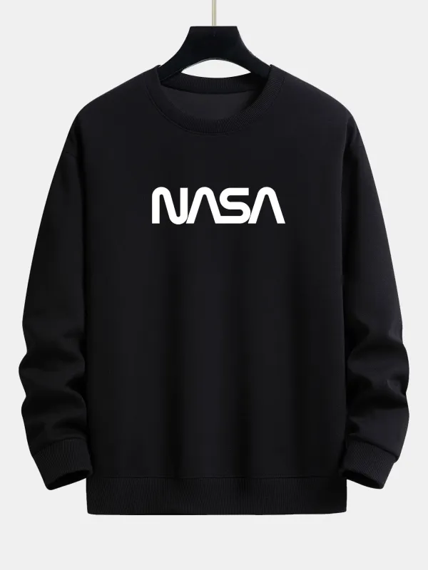 NASA Print Relax Fit Sweatshirt made by Hoooyi