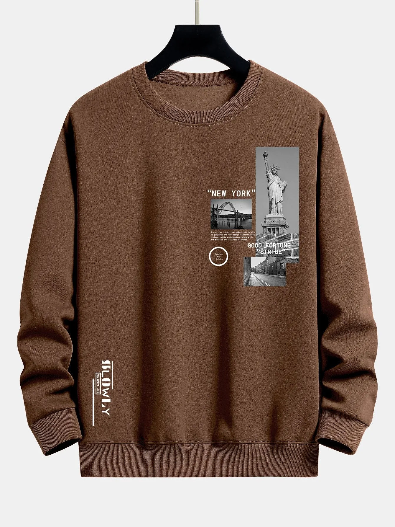 New York Architecture Print Relax Fit Sweatshirt sold by Hoooyi product image thumbnail 5