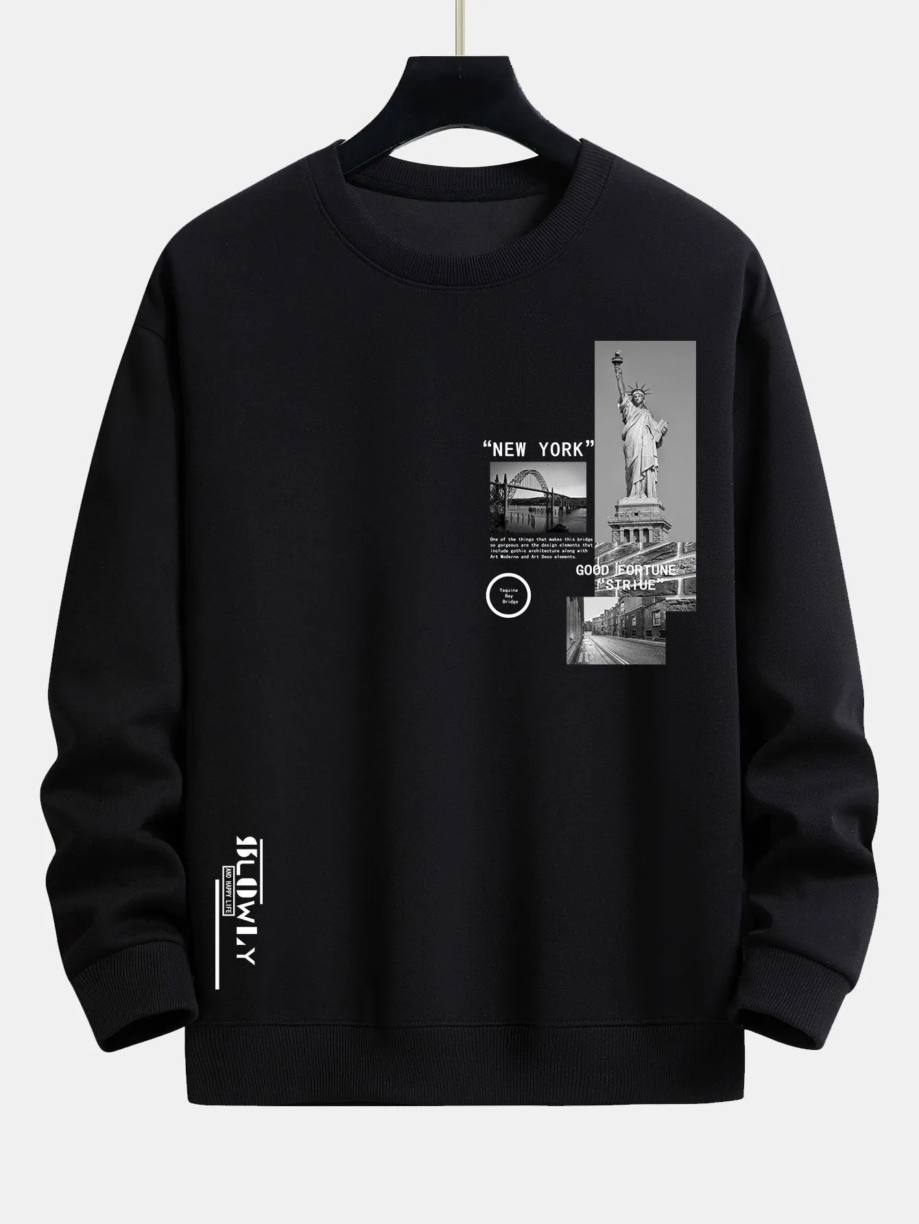 New York Architecture Print Relax Fit Sweatshirt sold by Hoooyi product image thumbnail 2