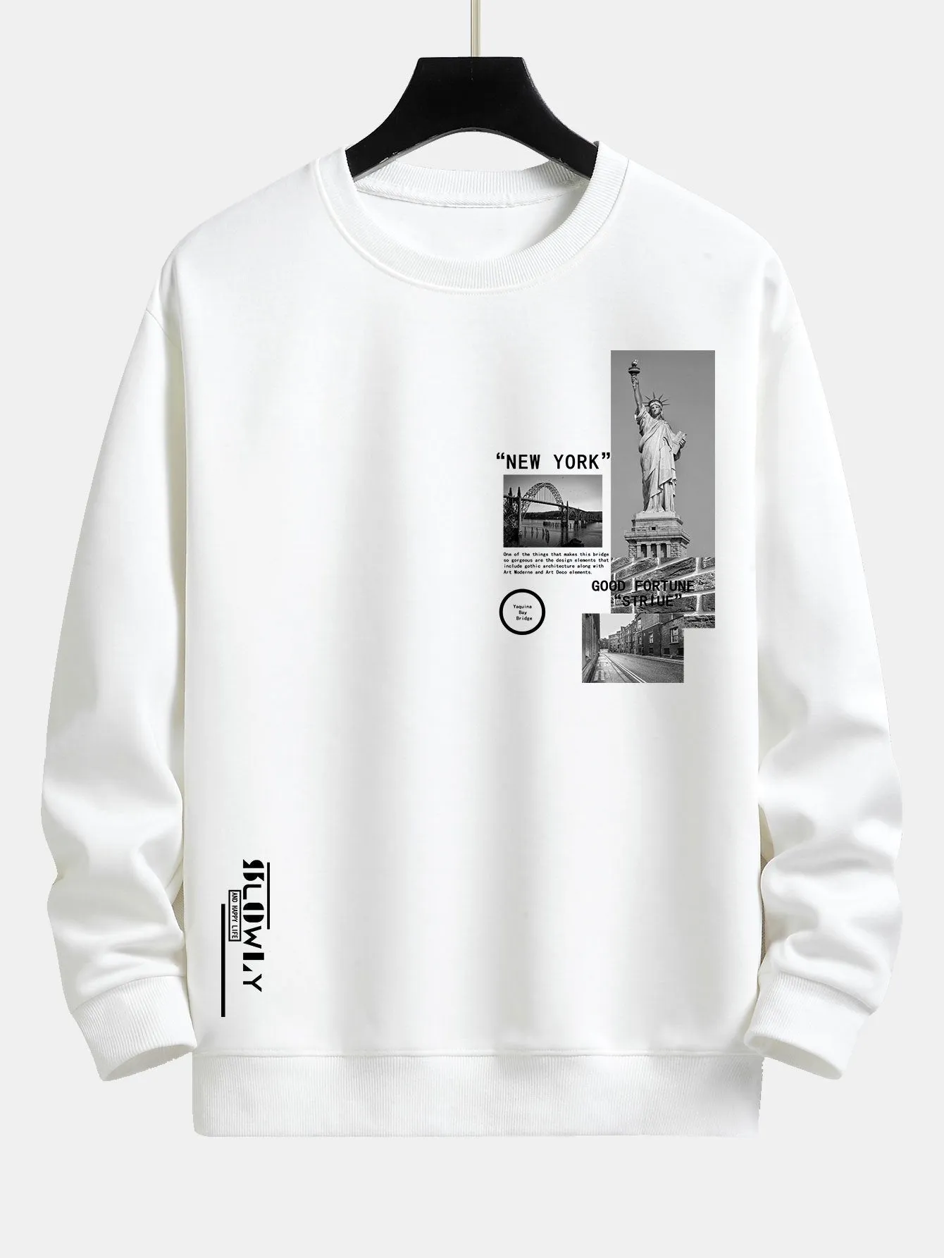 New York Architecture Print Relax Fit Sweatshirt sold by Hoooyi product image thumbnail 4