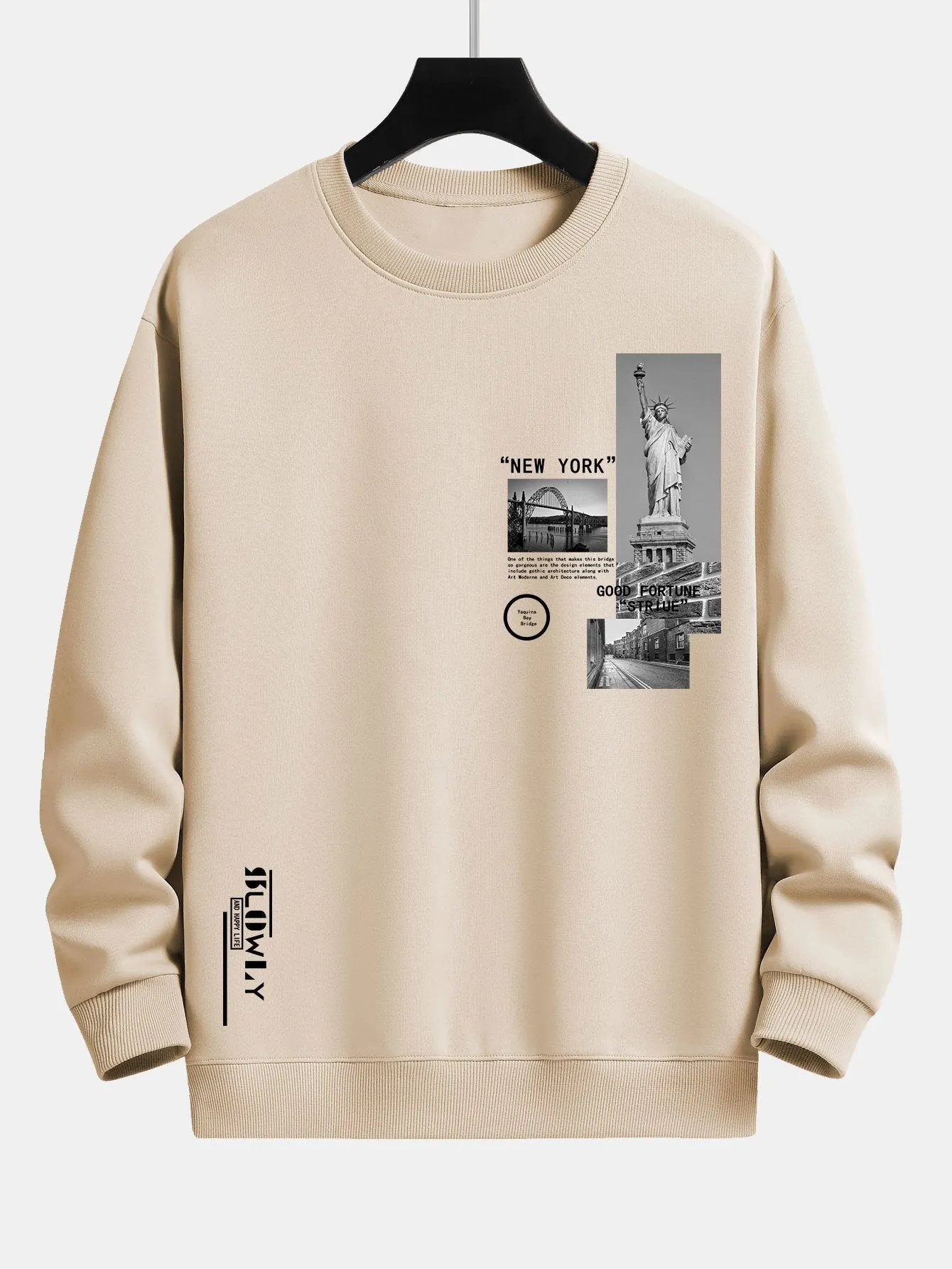 New York Architecture Print Relax Fit Sweatshirt sold by Hoooyi product image thumbnail 3