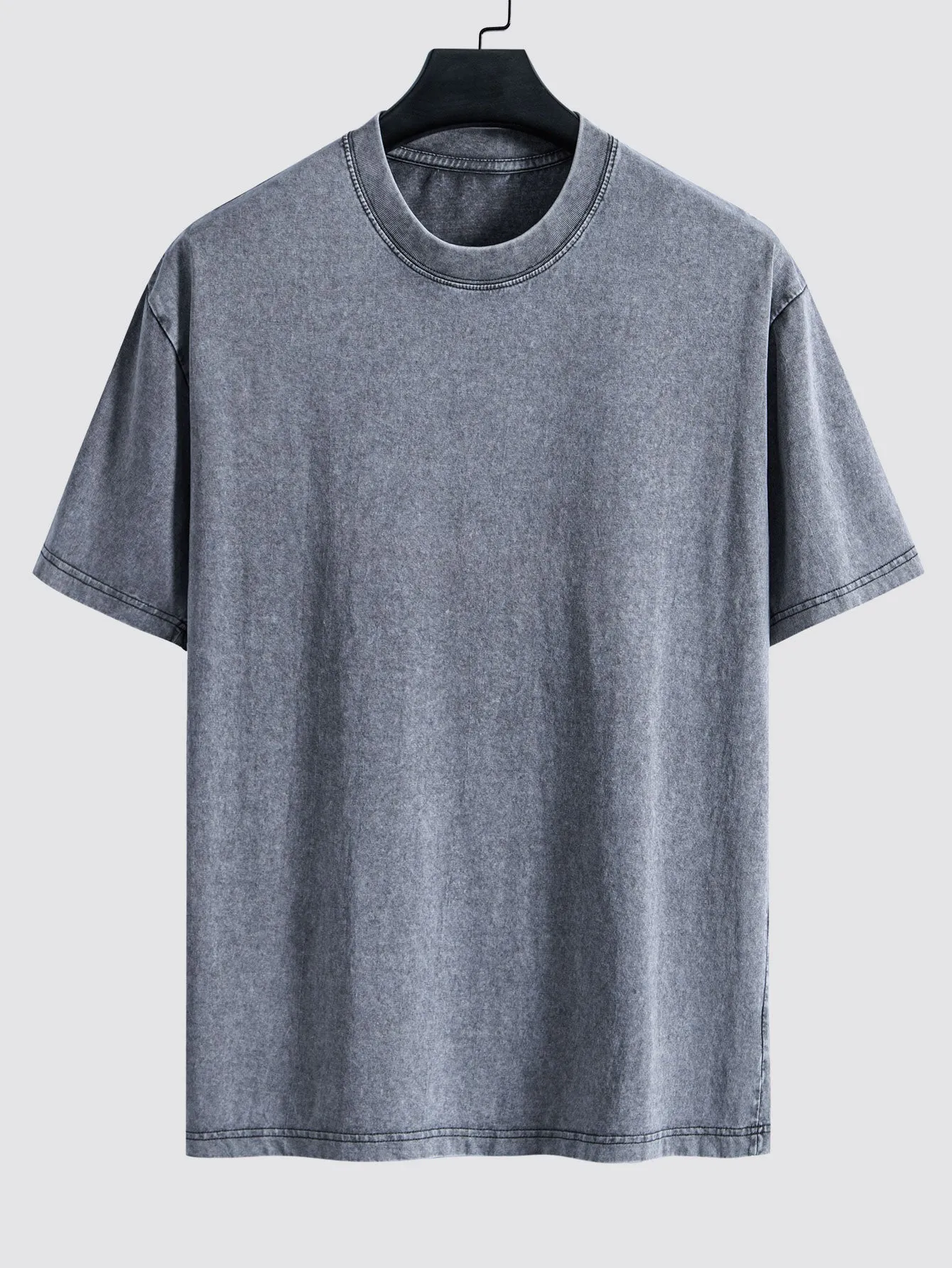 Basic Washed Distressed Drop Shoulder Oversize T-Shirt sold by Hoooyi product image thumbnail 2