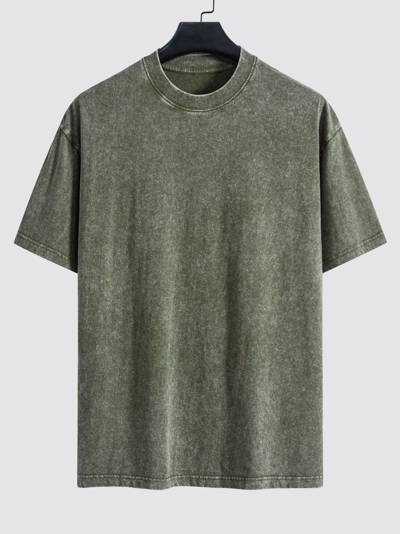 Basic Washed Distressed Drop Shoulder Oversize T-Shirt sold by Hoooyi product image thumbnail 3