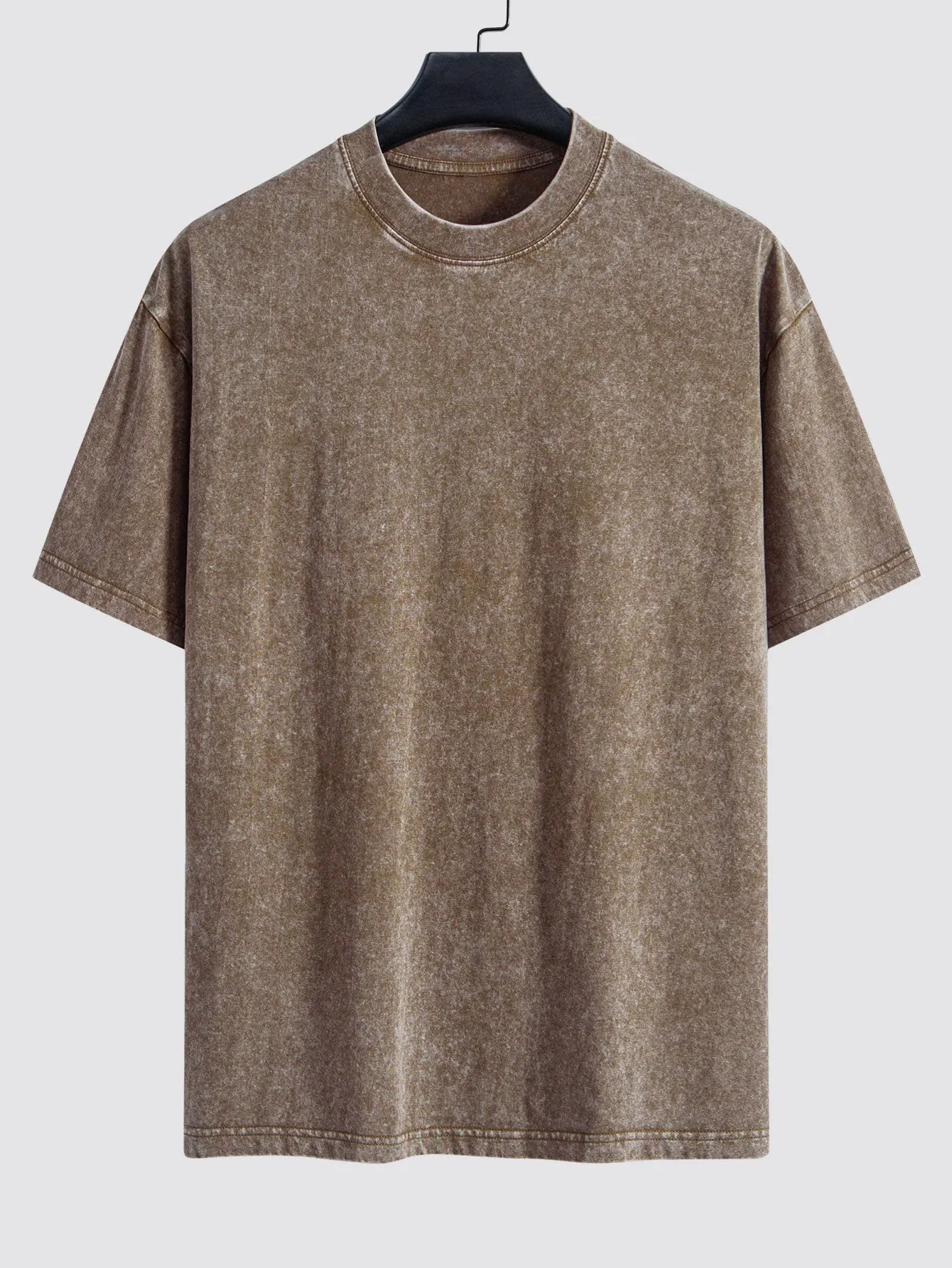 Basic Washed Distressed Drop Shoulder Oversize T-Shirt sold by Hoooyi product image thumbnail 4