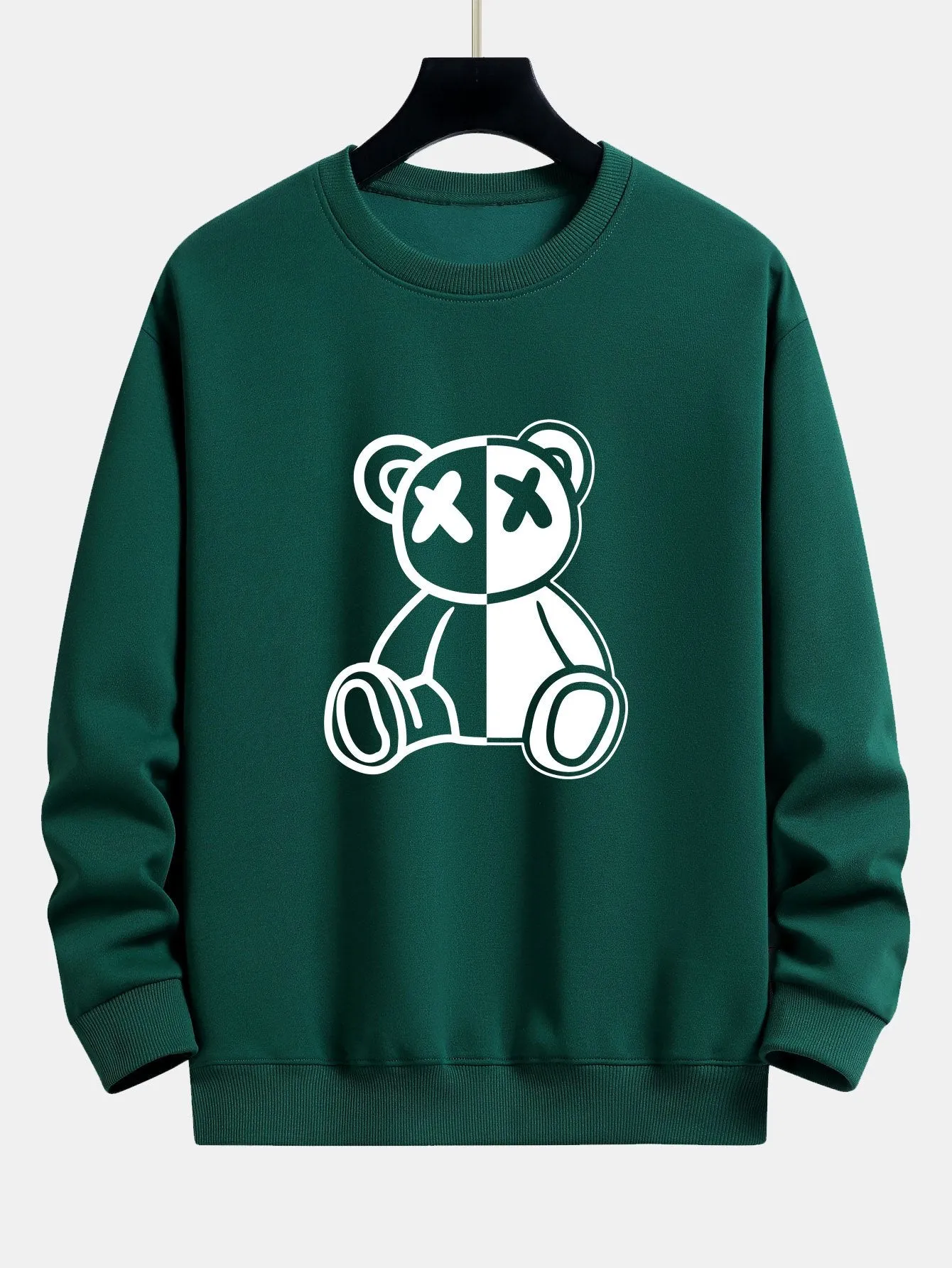 Bear Print Relax Fit Sweatshirt sold by Hoooyi product image thumbnail 5
