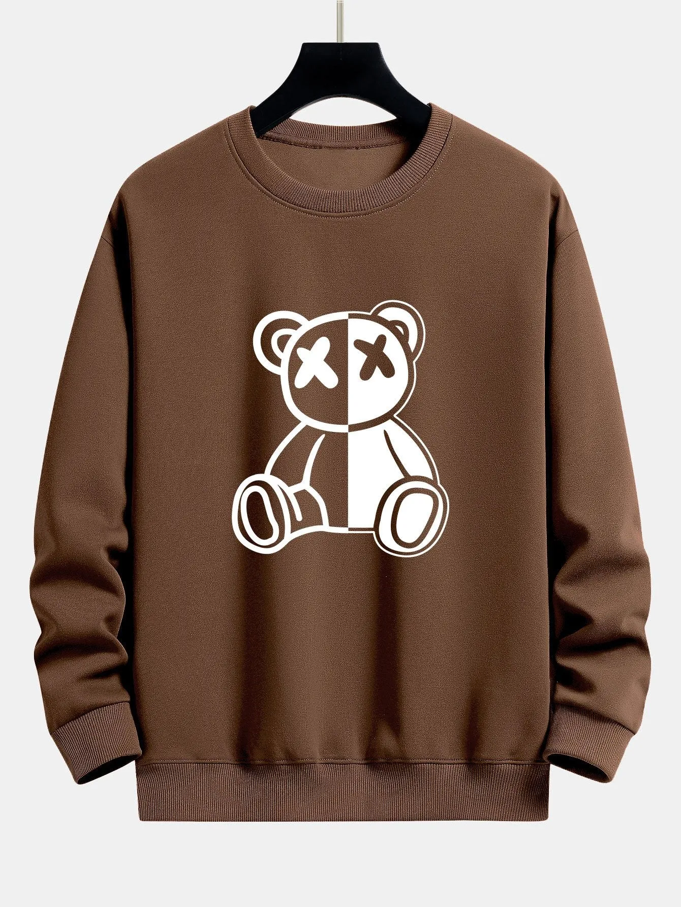 Bear Print Relax Fit Sweatshirt sold by Hoooyi product image thumbnail 3