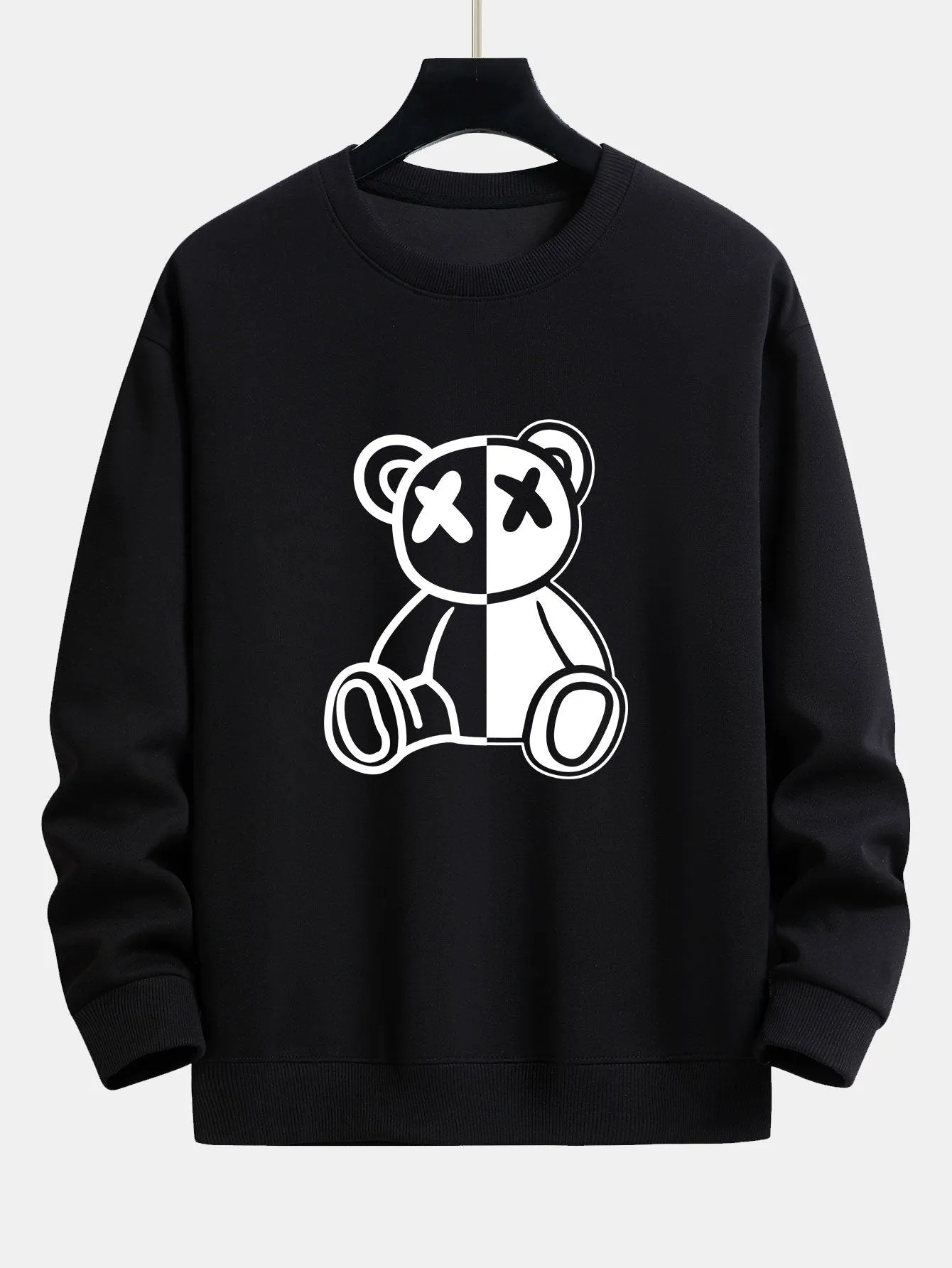 Bear Print Relax Fit Sweatshirt sold by Hoooyi