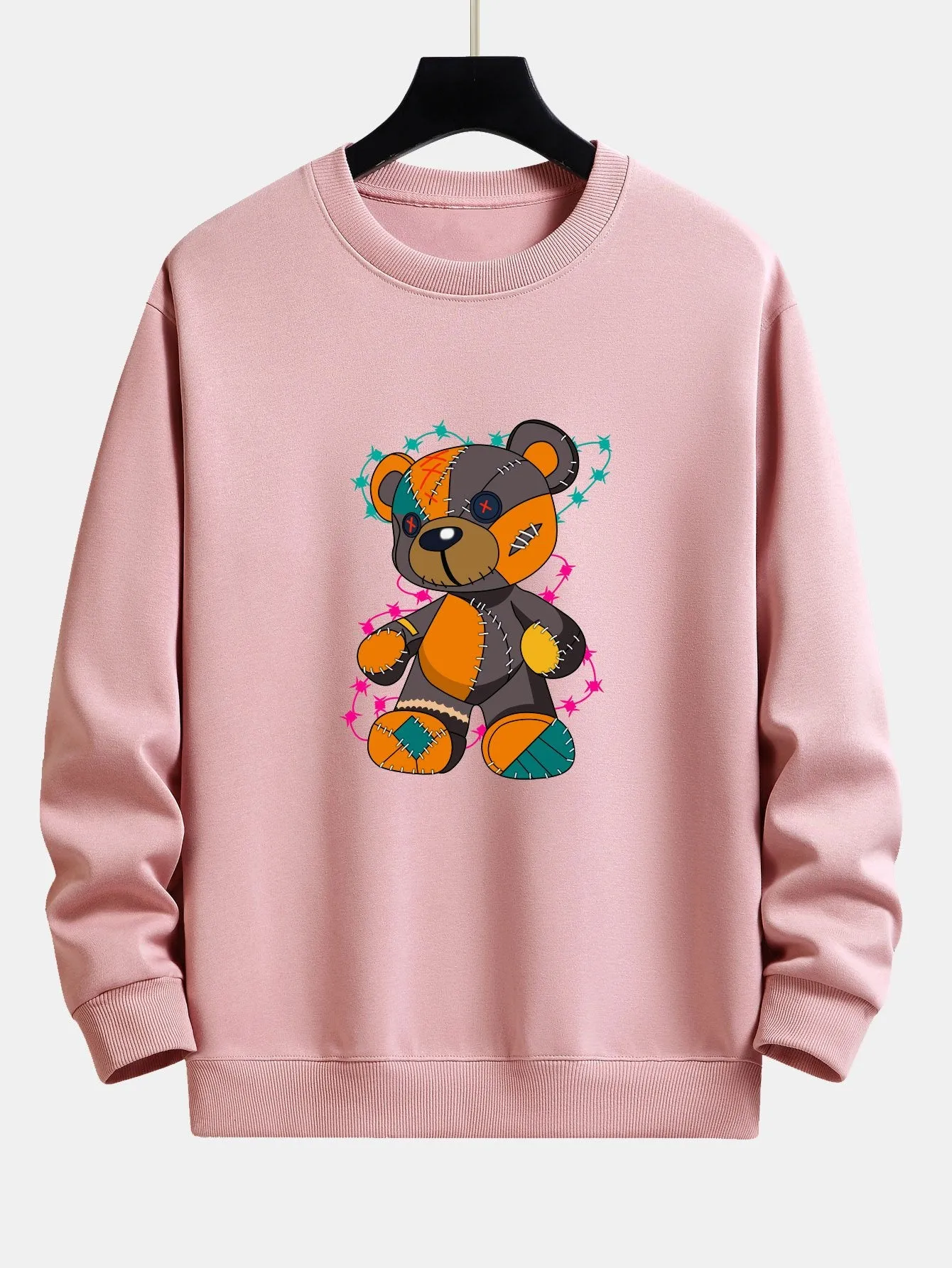 Tattered Bear Print Relax Fit Sweatshirt sold by Hoooyi product image thumbnail 4
