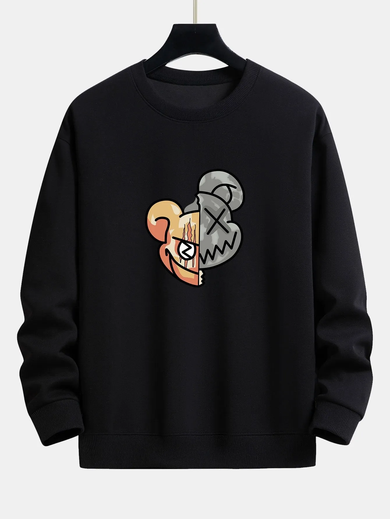 Violent Bear Print Relax Fit Sweatshirt sold by Hoooyi